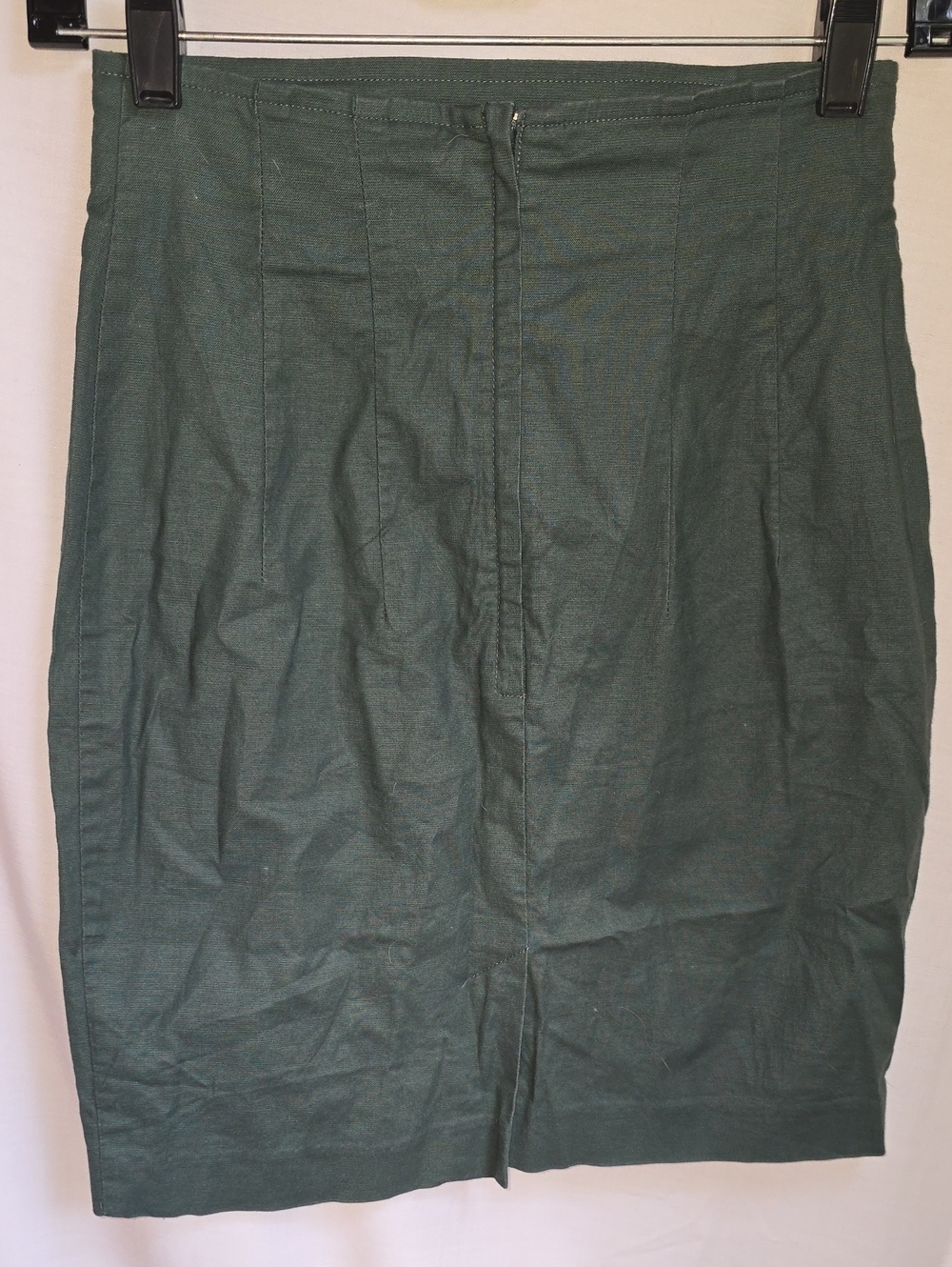 Vintage Olive Green Pencil Skirt for Women